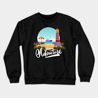 Beach summertime Adventure Explore the world travel lover palm tree sun Crewneck Sweatshirt